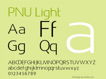 PNU Light Version 1.000 Font Sample