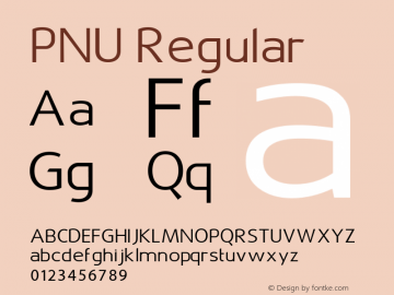 PNU Regular Version 1.000 Font Sample