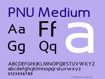 PNU Medium Version 1.000 Font Sample