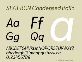SEAT BCN Condensed Italic Version 2.000图片样张