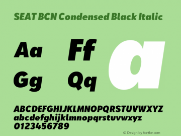 SEAT BCN Condensed Black Italic Version 2.000图片样张