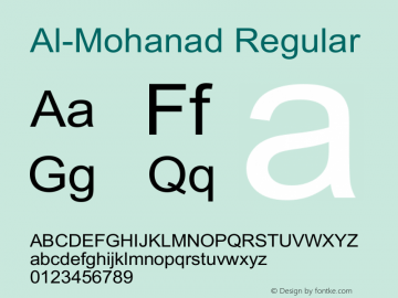 Al-Mohanad Version 1.003;August 12, 2018;FontCreator 11.5.0.2425 64-bit Font Sample