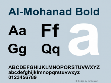 Al-Mohanad Bold Version 1.003;August 12, 2018;FontCreator 11.5.0.2425 64-bit Font Sample