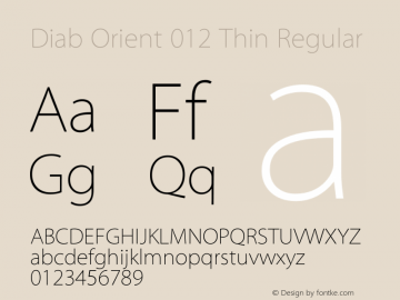 Diab Orient 012 Thin Version 1.003 April 29, 2014 Font Sample