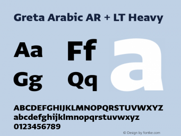 Greta Arabic AR + LT Heavy Version 1.000;PS 001.000;hotconv 1.0.70;makeotf.lib2.5.58329 Font Sample