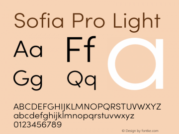 Sofia Pro Light Version 3.002 | w-rip DC20190510 Font Sample