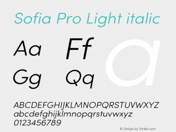 Sofia Pro Light italic Version 3.002 | w-rip DC20190510 Font Sample