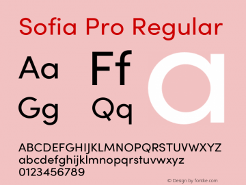 Sofia Pro Regular Version 3.002 | w-rip DC20190510 Font Sample