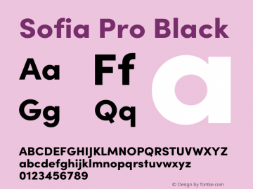 Sofia Pro Black Version 3.002 | w-rip DC20190510 Font Sample