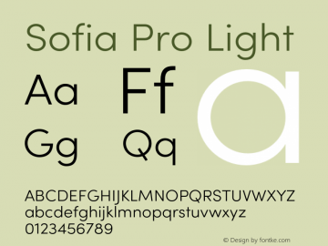 Sofia Pro Light Version 4.0 Font Sample
