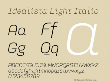 Idealista Light Italic Version 1.100;hotconv 1.0.109;makeotfexe 2.5.65596图片样张