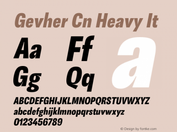 GevherCn-HeavyIt 1.000 Font Sample