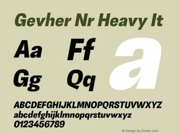 GevherNr-HeavyIt 1.000 Font Sample
