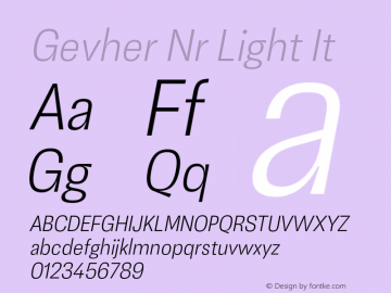 GevherNr-LightIt 1.000 Font Sample