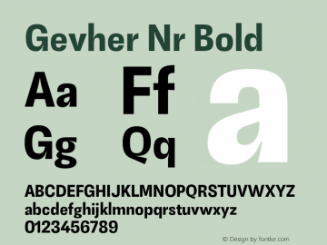 GevherNr-Bold 1.000 Font Sample