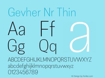 GevherNr-Thin 1.000 Font Sample