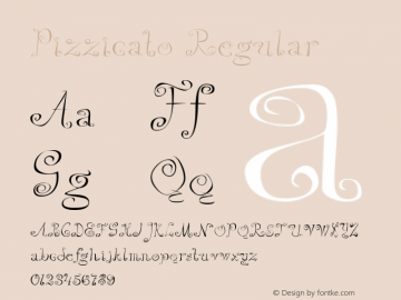 Pizzicato Regular Macromedia Fontographer 4.1 2002-07-11 Font Sample