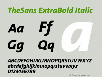 TheSans ExtraBold Italic Version 2.000 | w-rip DC20190805 Font Sample