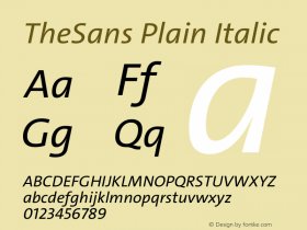 TheSans Plain Italic Version 2.000 | w-rip DC20190805 Font Sample