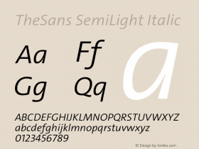 TheSans SemiLight Italic Version 2.000 | w-rip DC20190805 Font Sample