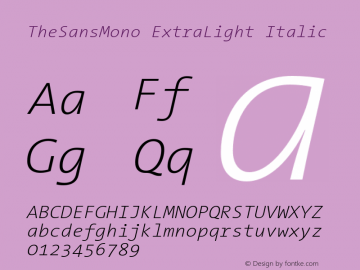 TheSansMono-ExtraLightItalic Version 3.011 | w-rip DC20190625 Font Sample