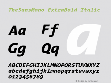 TheSansMono-ExtraBoldItalic Version 3.011 | w-rip DC20190625 Font Sample