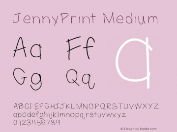 JennyPrint Medium Version 001.000图片样张