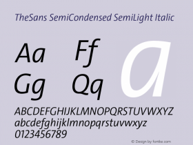 TheSansSCn-SemiLightItalic Version 1.008 | w-rip DC20190625 Font Sample