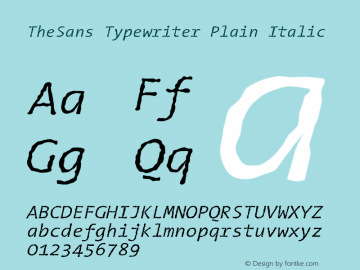 TheSans Typewriter Plain Italic Version 1.008 | w-rip DC20190510图片样张