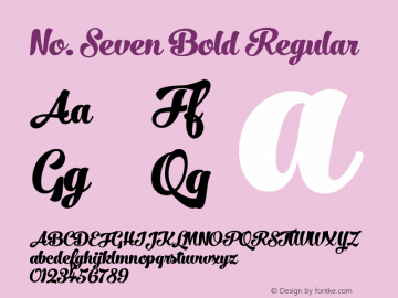 No.SevenBold Version 1.000 Font Sample