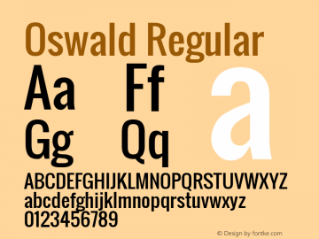 Oswald Regular Version 2.002; ttfautohint (v0.92.18-e454-dirty) -l 8 -r 50 -G 200 -x 0 -w 