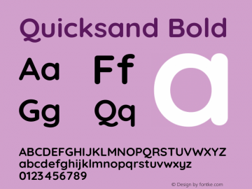 Quicksand Bold Version 3.004 Font Sample