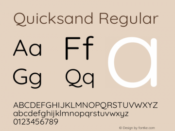 Quicksand Regular Version 3.004 Font Sample