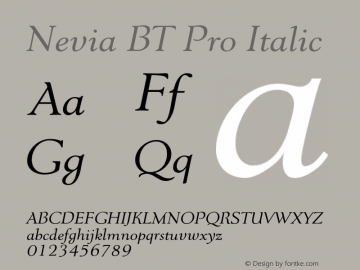 NeviaBTPro-Italic Version 1.00图片样张