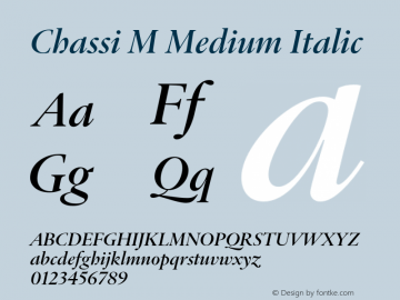 ChassiM-MediumItalic Version 1.000 Font Sample