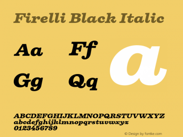 Firelli Black Italic Version 1.007 Font Sample