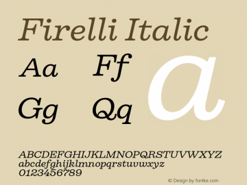 Firelli Regular Italic Version 1.007 Font Sample