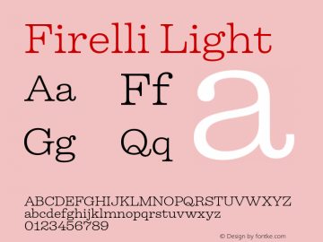 Firelli Light Version 1.007 Font Sample