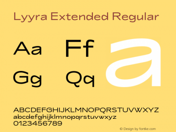Lyyra Extended Regular Version 1.001 | w-rip DC20200910 Font Sample