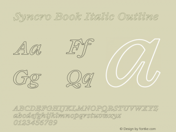 Syncro Italic Outline Version 1.000 | FM Demo Font Sample