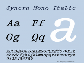 Syncro Mono Italic Version 1.000 | FM Demo图片样张
