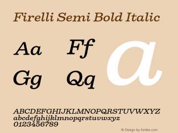 Firelli Semi Bold Italic Version 1.006 Font Sample