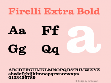 Firelli Extra Bold Version 1.006 Font Sample