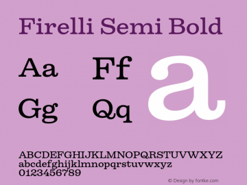 Firelli Semi Bold Version 1.006 Font Sample