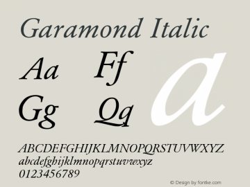 Garamond Italic Version 1图片样张