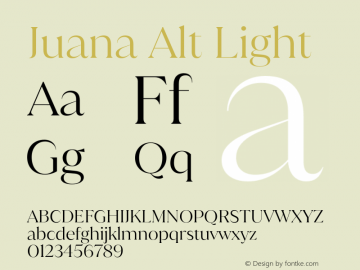 Juana Alt Light Version 1.001;hotconv 1.0.109;makeotfexe 2.5.65596 Font Sample