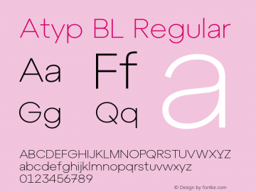 Atyp BL Version 1.000 Font Sample