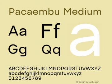 Pacaembu Medium Pacaembu;1.0;Fontdue图片样张