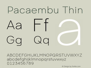 Pacaembu Thin Pacaembu;1.0;Fontdue Font Sample