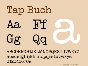 Tap Buch Version 2.001 Font Sample